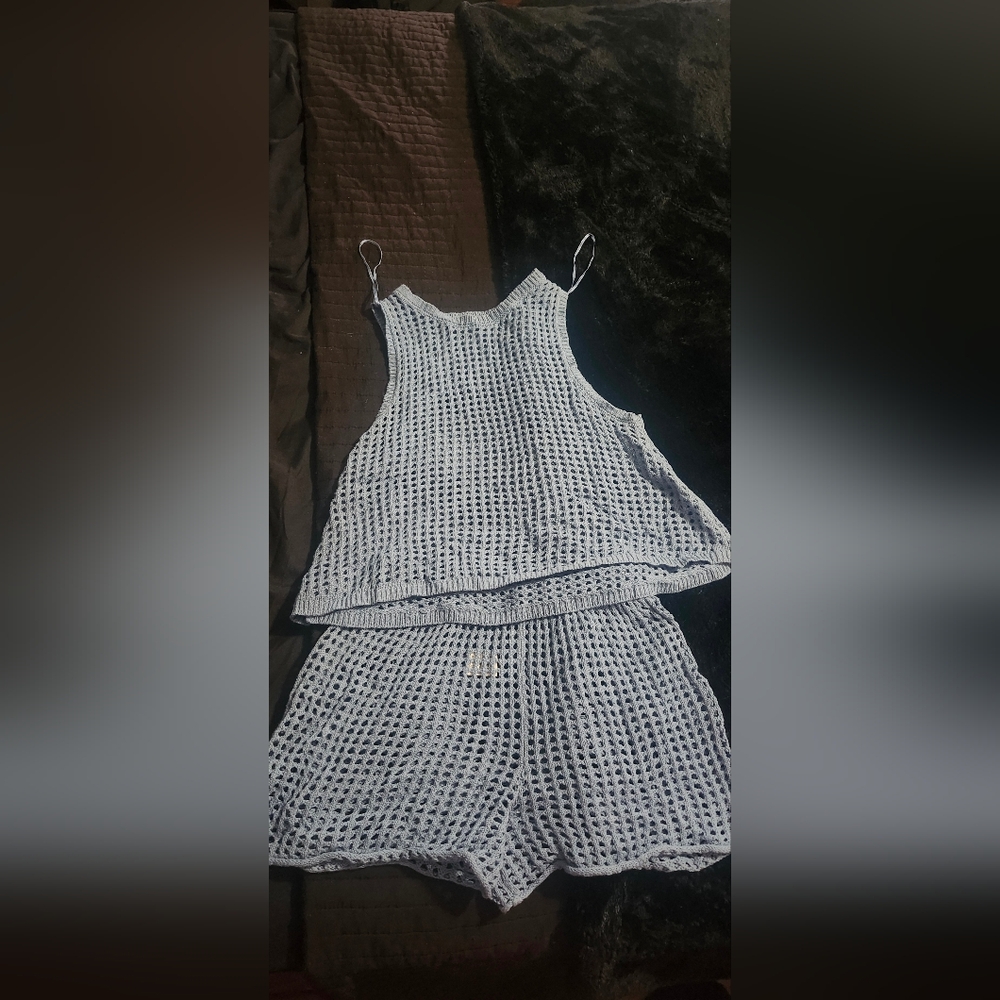 Moon & Madison Gray High Waist Knit Shorts